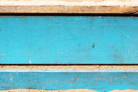 The old blue boards and the sand, backgroundの写真素材