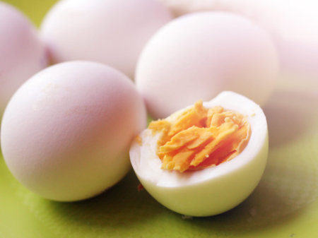 Boiled eggs, natural food so close. Toned.