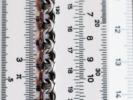 Silver chain on the measuring device.