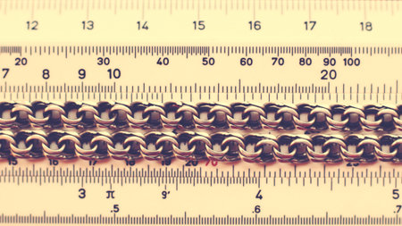 Silver chain on the measuring device.