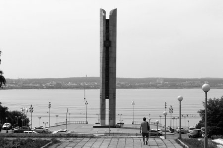 Izhevsk, Russia - July 14, 2020: The monumen of friendship of peoples or Monument forever with...