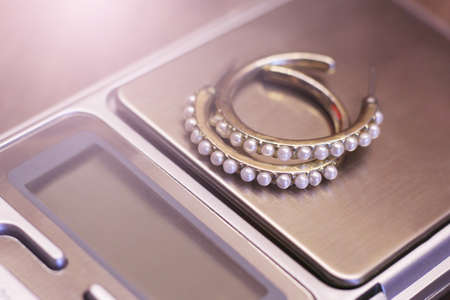 Tools of jewelery. Beautiful earrings. Fashion object.の写真素材