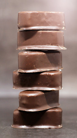 A stack of chocolates, sweetness so closeの写真素材