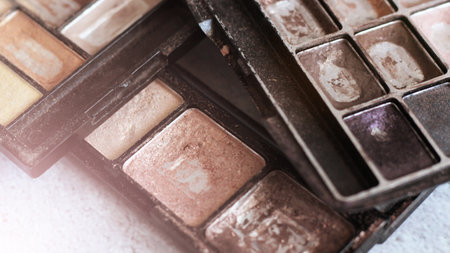 Colorful eye shadows palette. Makeup backgroundの写真素材