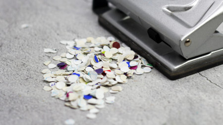 Office hole puncher; Path included, gray background