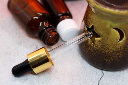 Pipette and aroma oils for spa treatmentsの写真素材