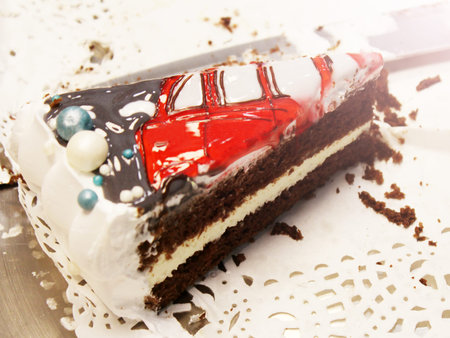 A piece of sponge cake for the holiday