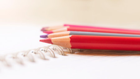 A set of colored crandashes, red shadesの写真素材