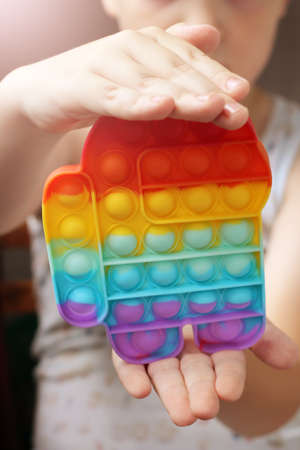 New anti-stress toy for kids, baby playingの写真素材