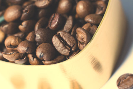 Roasted coffee beans so closeの写真素材