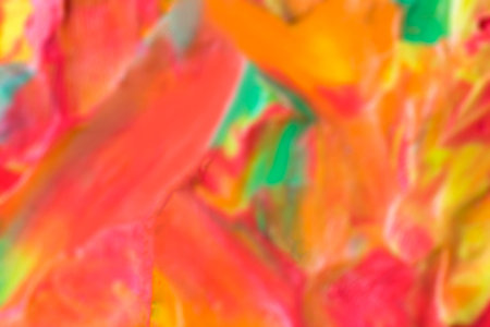 Abstract blurred background of colorful acrylic paints on canvas. Modern art.の写真素材