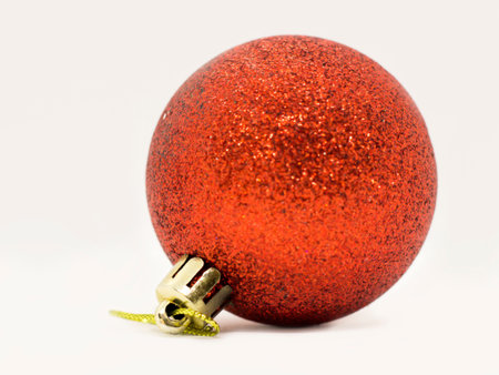 Red shiny new year's ballの写真素材