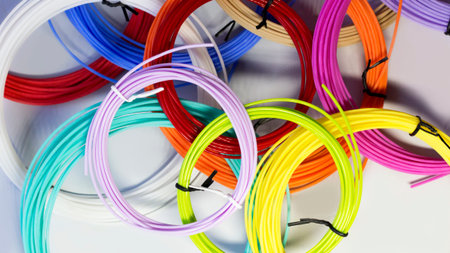 Set of rolls of colored plastic for 3d pens