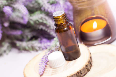 Aroma lamp, orange oil and lavender, self-care, aromatherapyの写真素材