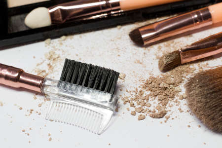 Eyebrow brush and makeup kitの写真素材