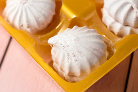 Pink marshmallows, sweets on a diet