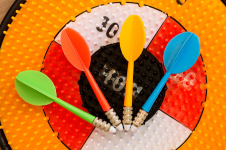 Children's darts with colored darts