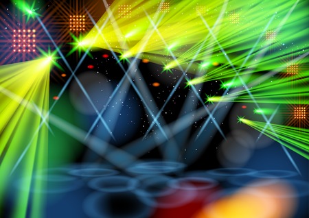 Illuminated empty stage. Light show.のイラスト素材