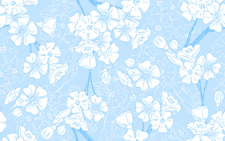 Japan cherry blossom. Two color and white.のイラスト素材