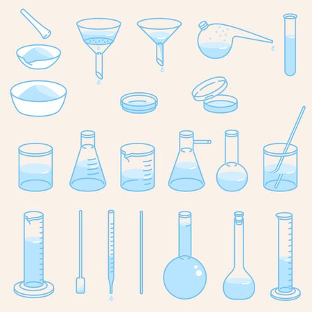 Chemical laboratory glassware.のイラスト素材