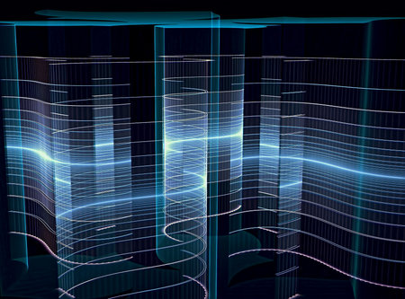 Abstract tech or business background - computer-generated blue image. Fractal artwork - textured...