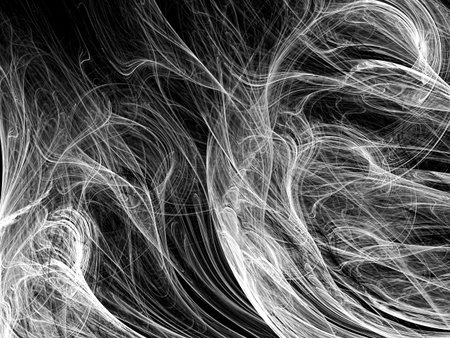 Fractal artwork - chaos curves like smoke, waves or soft hair. Fractal background or futuristic texture for web design, covers, posters.の写真素材