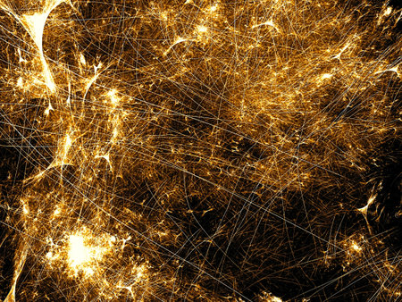 Abstract fractal background - computer-generated image. Digital art: chaos lines and curves like...