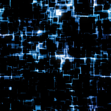 Abstract technology background - computer-generated image. Seamless pattern of chaos glowing lines....