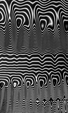 Abstract wavy background - digitally generated image. Fractal art: black and white stripes, waves...