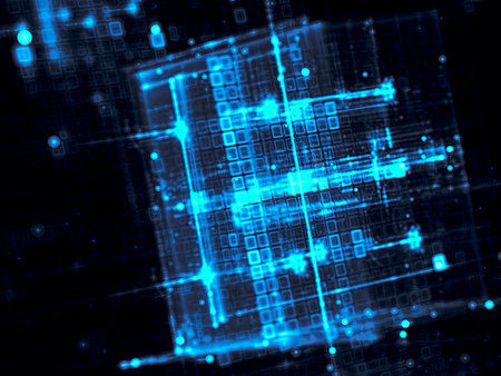 Blurred cubes - abstract digitally generated image