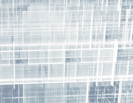 Grid and perspective - abstract digitally generated image