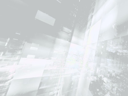 Futuristic city with glass walls - abstract digitally generated image