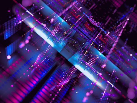 Tech style fractal blur - abstract digitally generated imageの写真素材
