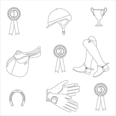 Horse jumping gear - seamless vector patternのイラスト素材