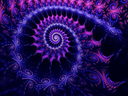 Textured fractal spiral - abstact computer generated illustrationの写真素材