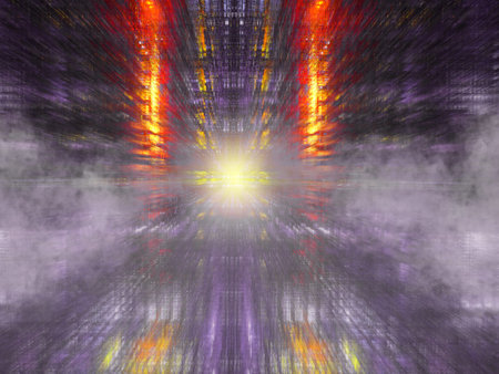 Abstract gloomy background with fog and rays of light - 3D illustration