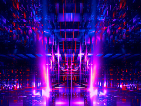 Tech or space background - abstract 3d illustration
