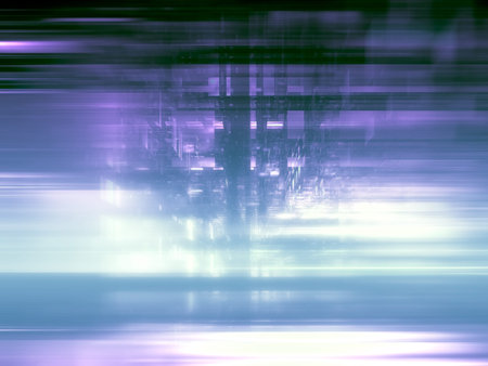 Blurred fractal background witn grid and stripes - abstract illustration