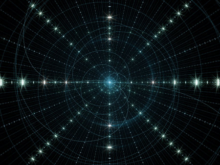 Tech or esoteric texture with light effect- abstract illustrationの写真素材