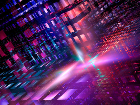 Bright structure of glass blocks - abstract computer generated 3d illustration