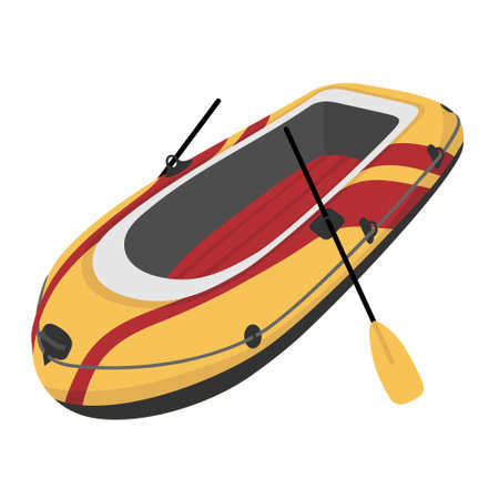 Inflatable boat with .のイラスト素材