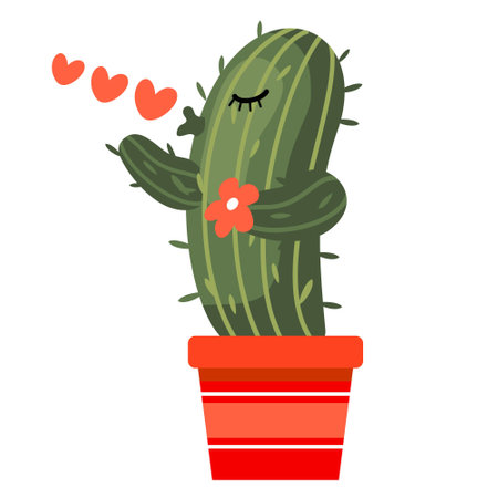 The cactus blows a kiss.のイラスト素材