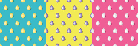 A set of seamless Easter egg patterns.