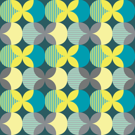 Abstract geometric pattern with butterfly. Vector, seamless.のイラスト素材