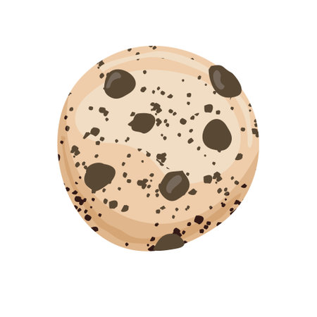 Cookies with chocolate in a bundle, red ribbon. Vector, white background, isolated.のイラスト素材