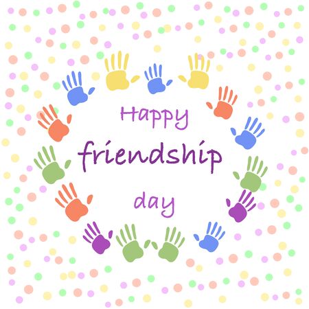 Colorful friendship day palm in beautiful style.のイラスト素材