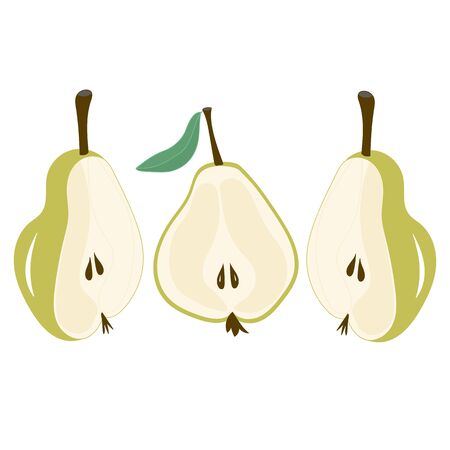 line art set of pear vector illustration pear stroke icons, fruits icons on white background, isolated illustration.のイラスト素材