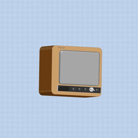 Retro vintage tv screen. Retro vintage tv. Retro old tv. Color symbol.の写真素材