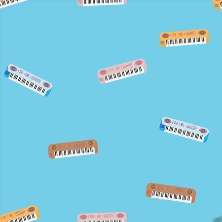 Abstract vector sintezator pattern on blue background.のイラスト素材