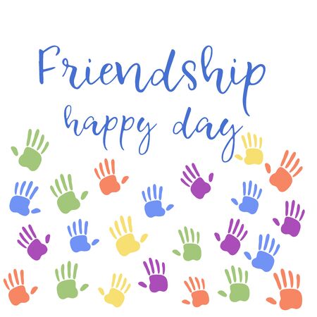 Colorful friendship day palm in beautiful style.のイラスト素材